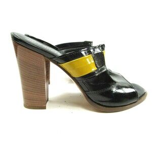 Nanette Lepore Patent Leather Stacked Heel Shoes Size 8 B